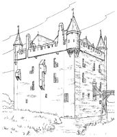 A coloring page of middle ages